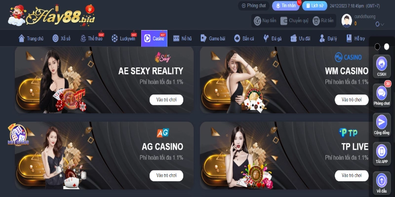 Casino online được Hay88 cung cấp với nhiều tính năng